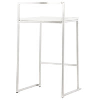 Witte halfhoge design kruk &#039;DISKO MINI&#039; stapelbaar