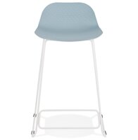 Halfhoge kruk &#039;BABYLOS MINI&#039; blauw met wit metalen voeten