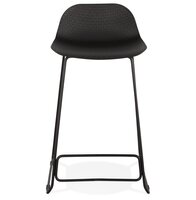 Halfhoge kruk &#039;BABYLOS MINI&#039; zwart industri&euml;le stijl met zwart metalen voeten