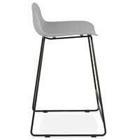 Halfhoge kruk &#039;BABYLOS MINI&#039; grijs industri&euml;le stijl met zwart metalen voeten