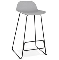 Design barkruk &#039;BABYLOS&#039; grijs industri&euml;le stijl met zwart metalen voeten