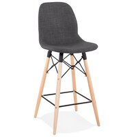 Halfhoge kruk &#039;GALACTIK MINI&#039; van grijze stof Scandinavische stijl
