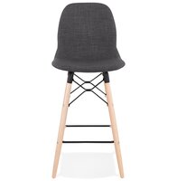 Halfhoge kruk &#039;GALACTIK MINI&#039; van grijze stof Scandinavische stijl