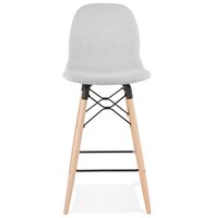 Halfhoge barkruk GALACTIK MINI&#039; in lichtgrijze stof in Scandinavische stijl