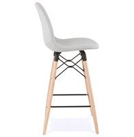 Halfhoge barkruk GALACTIK MINI&#039; in lichtgrijze stof in Scandinavische stijl