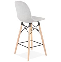 Halfhoge barkruk GALACTIK MINI&#039; in lichtgrijze stof in Scandinavische stijl
