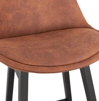 Barkruk &#039;ASPEN&#039; in bruine microfiber en poten in zwart hout