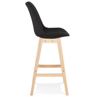 Scandinavische &#039;TERESA&#039; barkruk van zwarte stof