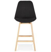 Scandinavische halfhoge design kruk &#039;TERESA MINI&#039; van zwarte stof