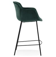 Halfhoge barkruk &#039;LARISSA MINI&#039; van groen velours