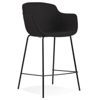 Halfhoge barkruk &#039;FORTI MINI&#039; van zwarte stof