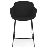 Halfhoge barkruk &#039;FORTI MINI&#039; van zwarte stof