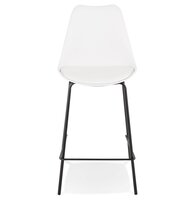 Halfhoge witte barkruk &#039;LEMON MINI&#039; met zwarte metalen poot