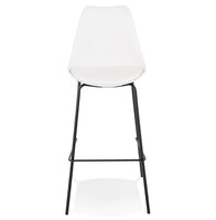 Witte design barkruk &#039;LEMON&#039; met zwarte metalen poot