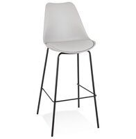 Grijze design barkruk &#039;LEMON&#039; met zwarte metalen poot