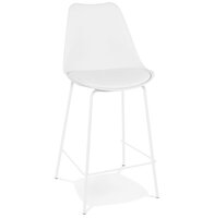 Halfhoge witte kruk &#039;LEMON MINI&#039; met witte metalen poten