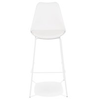 Witte design barkruk &#039;LEMON&#039; met witte metalen poten