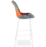 Barkruk &#039;CAPSUL&#039; patchwork-stijl met witte metalen poten
