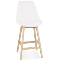 Scandinavische halfhoge kruk &#039;SANDRA MINI&#039; van witte badstof