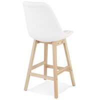 Scandinavische halfhoge kruk &#039;SANDRA MINI&#039; van witte badstof