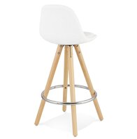 Scandinavische halfhoge kruk &#039;FLORENCE MINI&#039; van witte badstof