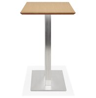 Hoge design tafel &#039;MAMBO BAR&#039; van natuurlijk afgewerkt hout met geborsteld metalen poot - 150x70 cm