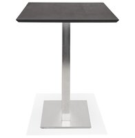 Zwarte hoge design tafel &#039;MAMBO BAR&#039; met geborsteld metalen poot - 180x90 cm