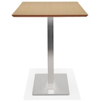 Hoge design tafel &#039;MAMBO BAR&#039; van natuurlijk afgewerkt hout met geborsteld metalen poot - 180x90 cm