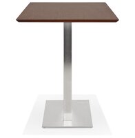 Hoge design tafel &#039;MAMBO BAR&#039; met notenhouten afwerking en geborsteld metalen poot - 180x90 cm