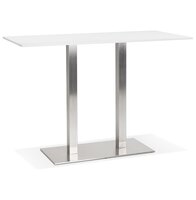 Witte design statafel &#039;DENVER BAR&#039; met geborsteld metalen poot - 160x80 cm