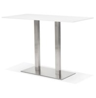 Witte design statafel &#039;DENVER BAR&#039; met geborsteld metalen poot - 160x80 cm