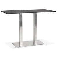 Zwarte design statafel &#039;DENVER BAR&#039; met geborsteld metalen poot - 160x80 cm