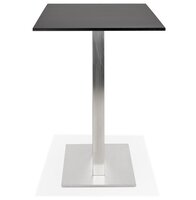 Zwarte design statafel &#039;DENVER BAR&#039; met geborsteld metalen poot - 160x80 cm