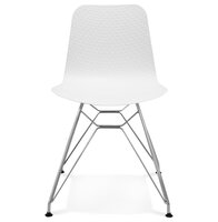 Design stoel &#039;GAUDY&#039; wit met verchroomd metalen voet