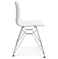 Design stoel &#039;GAUDY&#039; wit met verchroomd metalen voet