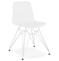 Moderne stoel &#039;GAUDY&#039; wit met wit metalen voet