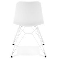Moderne stoel &#039;GAUDY&#039; wit met wit metalen voet