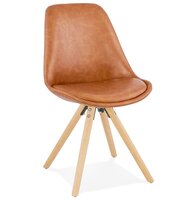 Design stoel &#039;STREET&#039; van bruin synthetisch materiaal