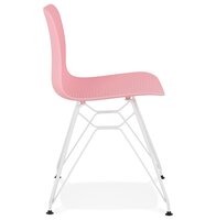 Moderne stoel &#039;GAUDY&#039; roze met wit metalen voet