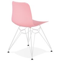 Moderne stoel &#039;GAUDY&#039; roze met wit metalen voet