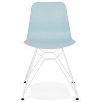 Moderne stoel &#039;GAUDY&#039; blauw met wit metalen voet