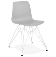Moderne stoel &#039;GAUDY&#039; grijs met wit metalen voet