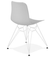 Moderne stoel &#039;GAUDY&#039; grijs met wit metalen voet