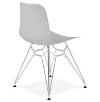 Design stoel &#039;GAUDY&#039; grijs met verchroomd metalen voet