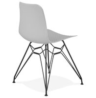 Design stoel &#039;GAUDY&#039; grijs industri&euml;le stijl met zwart metalen voet