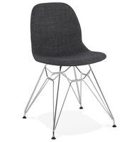 Design stoel &#039;DECLIK&#039; donkergrijs met verchroomde metalen poten
