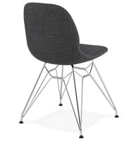 Design stoel &#039;DECLIK&#039; donkergrijs met verchroomde metalen poten