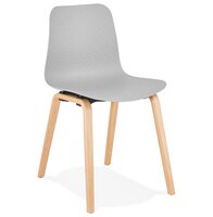 Scandinavische stoel &#039;PACIFIK&#039; grijs met natuurlijk houten poten