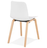 Scandinavische stoel &#039;PACIFIK&#039; wit met natuurlijk houten poten