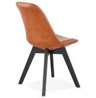 Designstoel &#039;NIAGARA&#039; bruin met poten in zwart hout